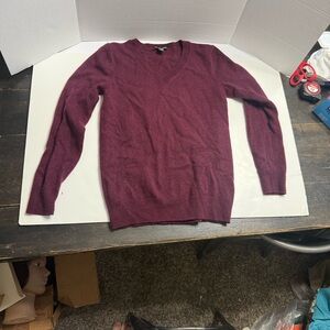 Hilary Radley Men's Deep Red V-Neck Sweater